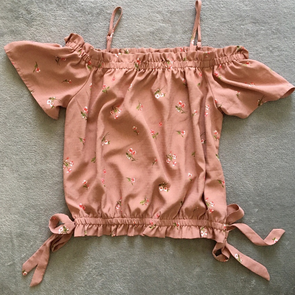 Pink cold shoulder blouse!